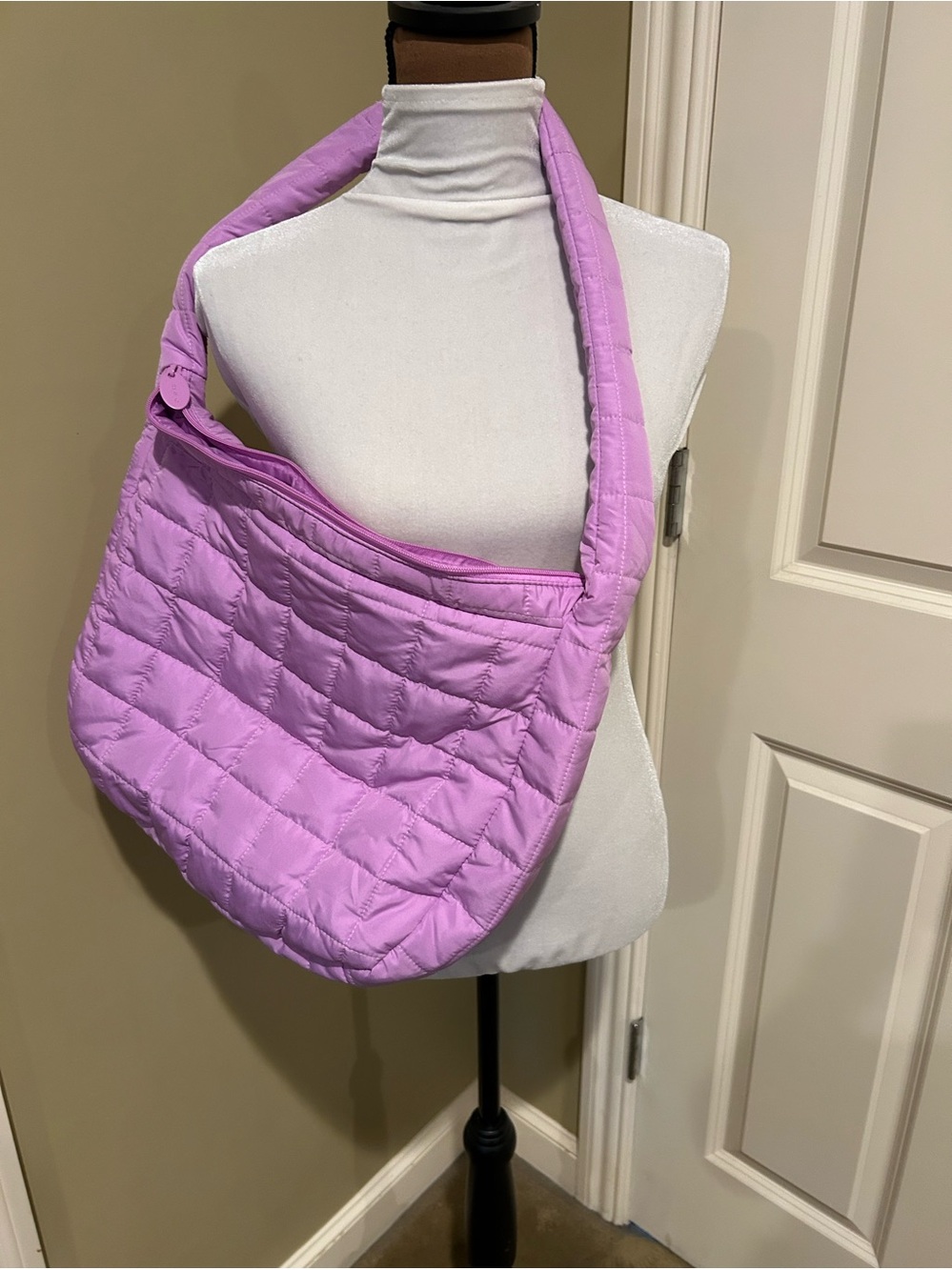 Stylish Quilted Shoulder Bag in Lavender